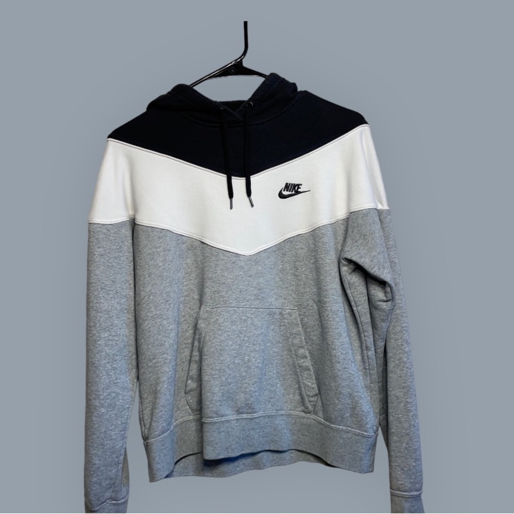 Nike Heritage Hoodie Black White and Gray Small